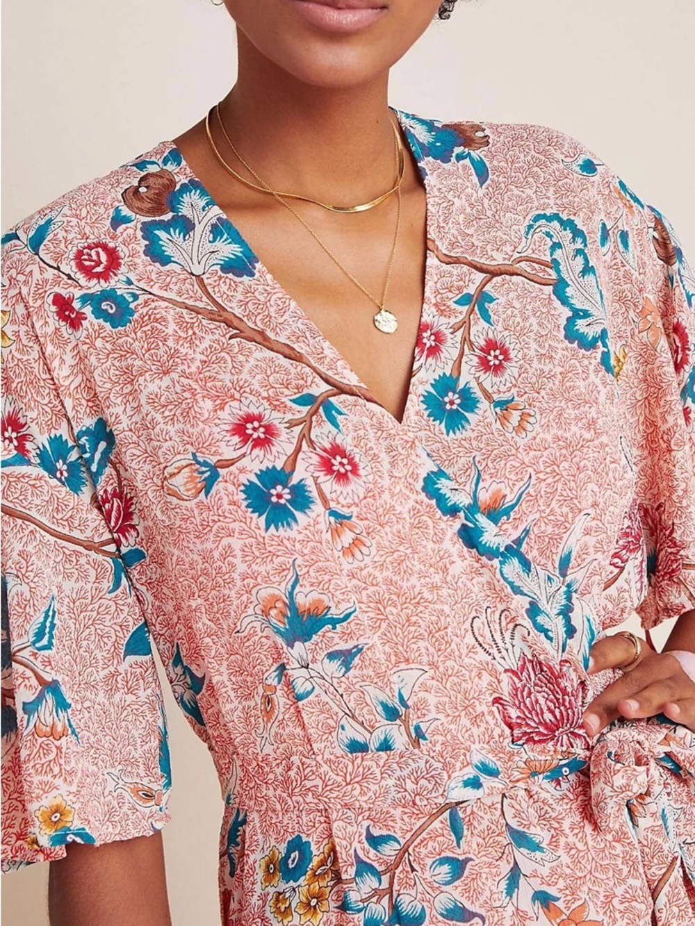Maeve Anthropologie Maeve Adelaide Wrap Midi Dress Size Small Petite - Picture 4 of 8
